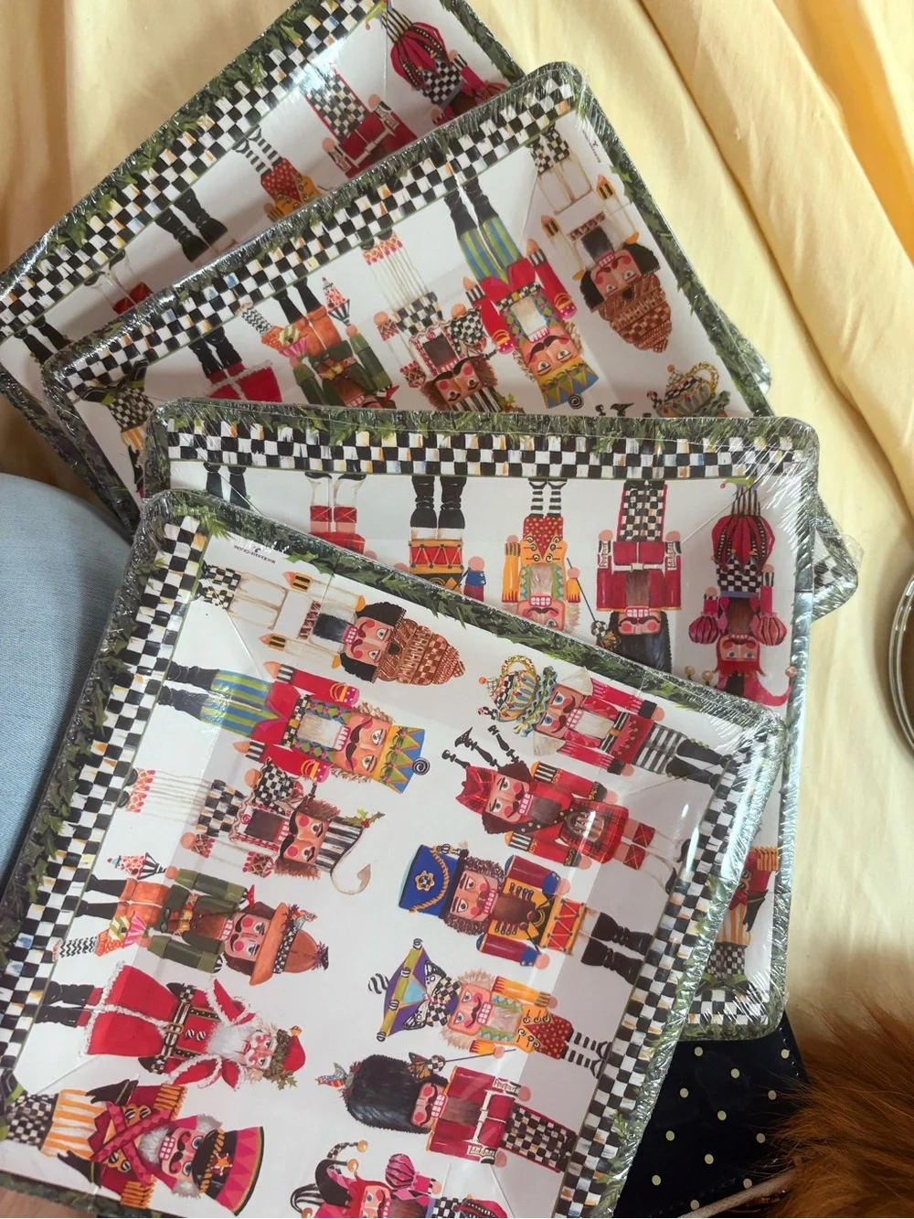 NIP Mackenzie Childs Nutcracker Brigade Dessert Paper Plates 10 Pack